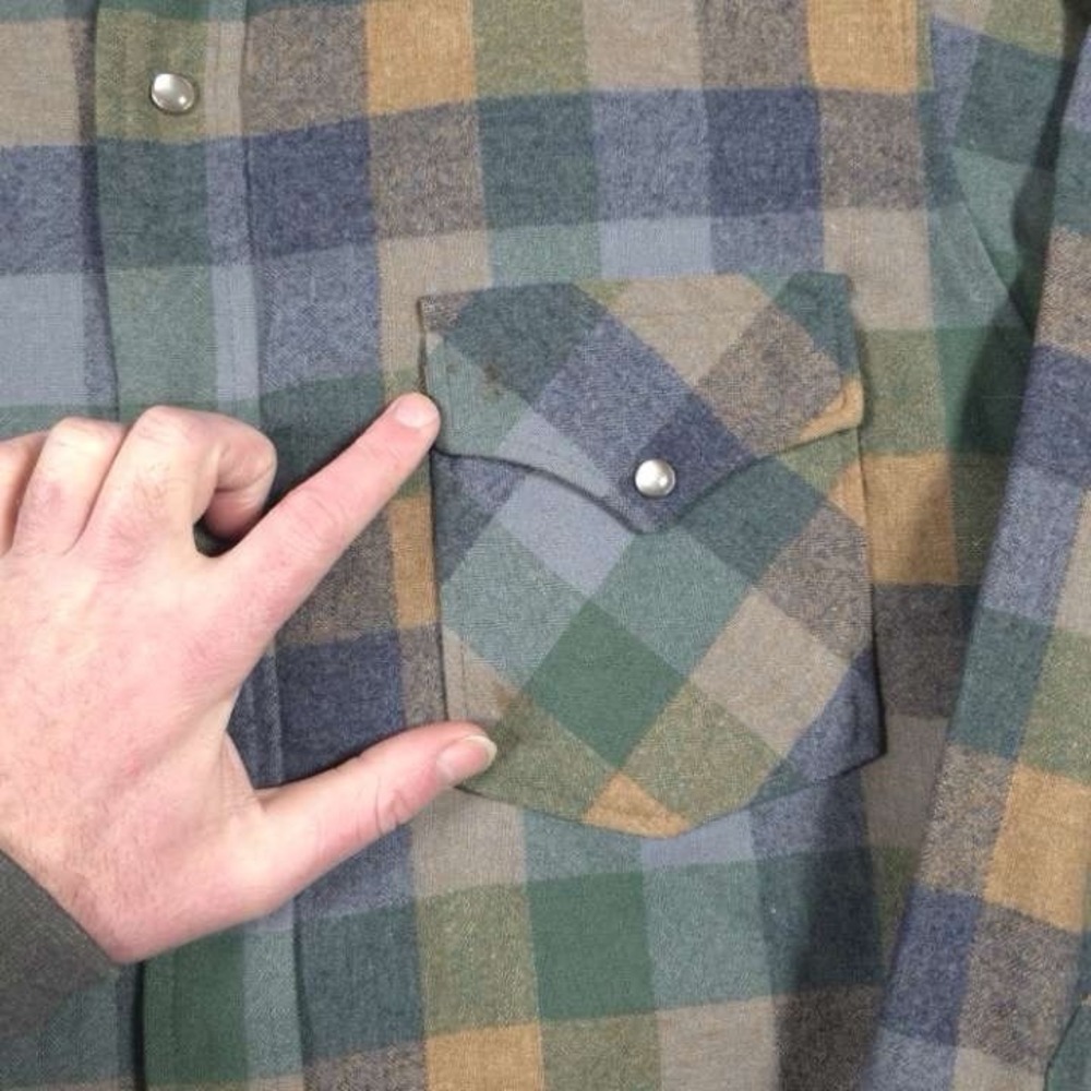 VTG 70s Pendleton High Grade Western Wear Shirt Mens M Pearl Snap Wool READ - Picture 5 of 12